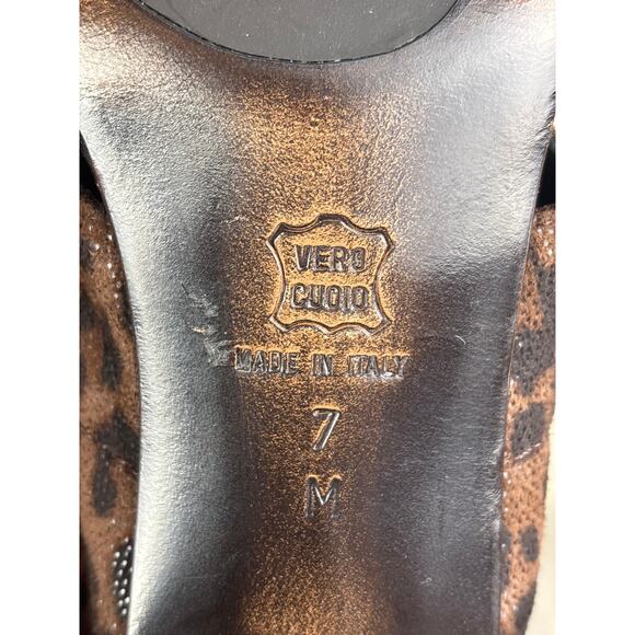 Donald J Pliner Women’s 7 Cheetah Print Leather Shimmer Slingback Peep Toe Heels - Picture 7 of 10